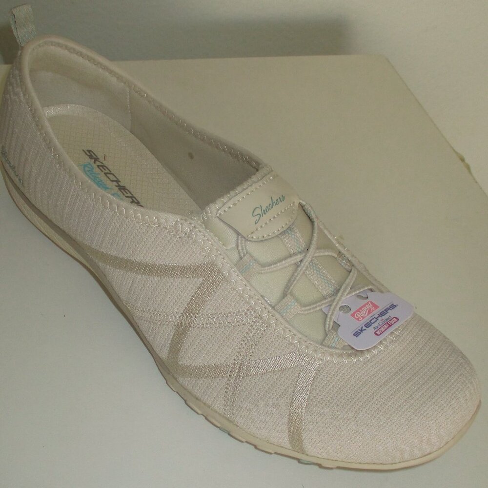 Skechers Relaxed Fit Memory Foam Womens Natural Textile Fashion Sneaker NWT- 11M